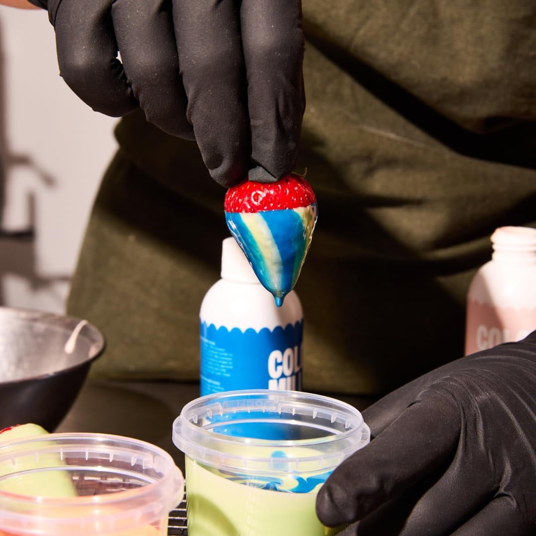 Colour Mill Chocolate Drip Easy-Melt Drizzle for Desserts, 125 Grams Cobalt + Gloss Frost White Buttercream, 1 Liter (2.2LBS)