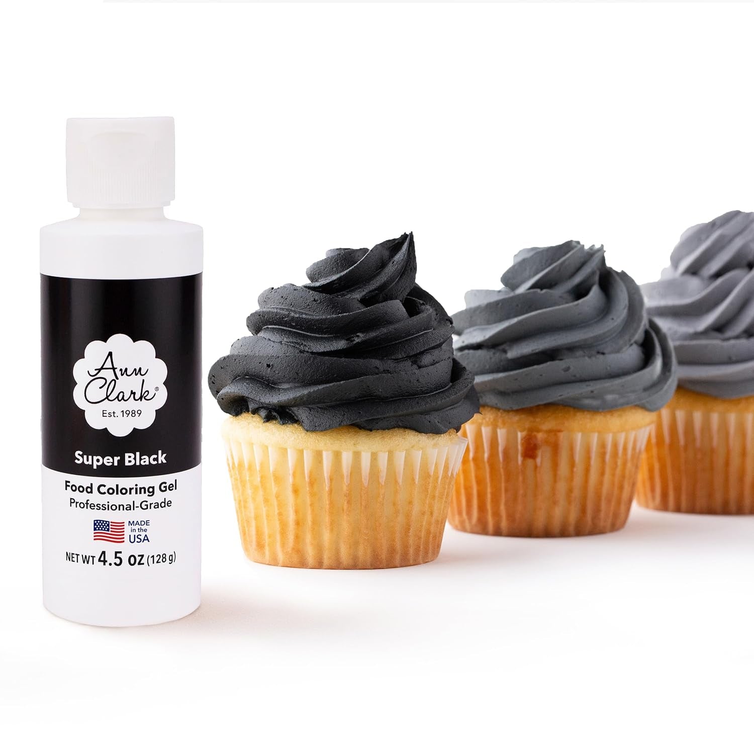 Ann Clark Super Black Food Coloring Gel Large 4.5 Oz Professional Grade Made in USA