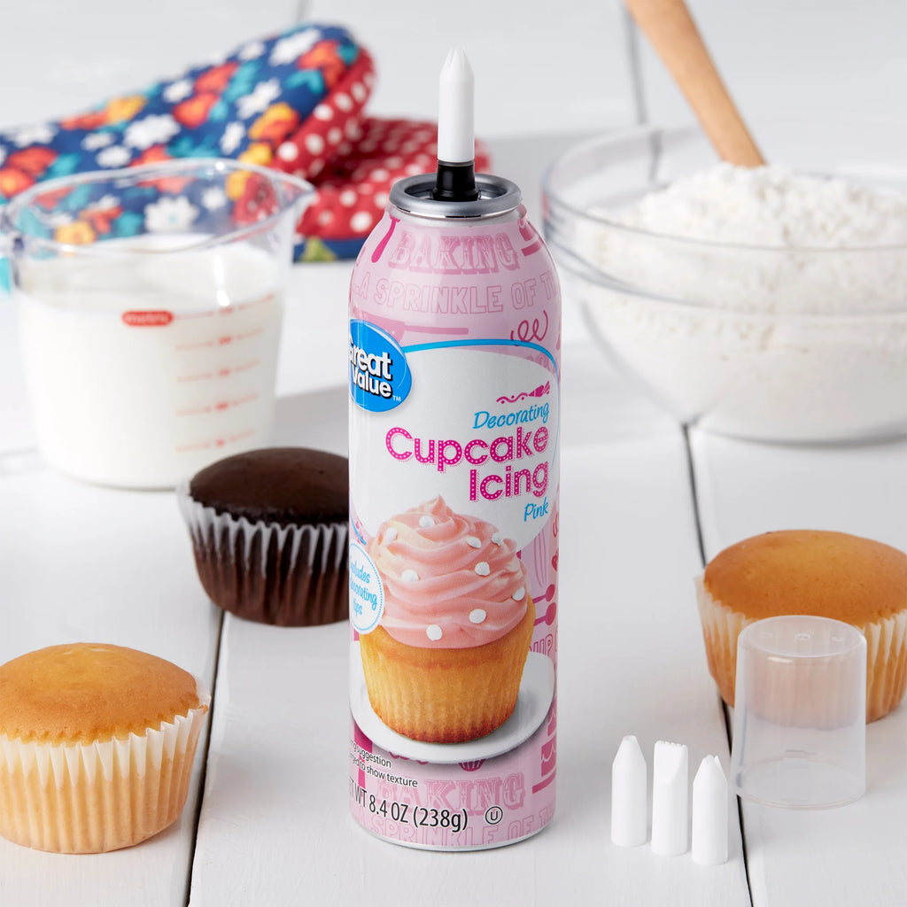 (3 Pack) Great Value Pink Cupcake Icing, 8.4 Oz
