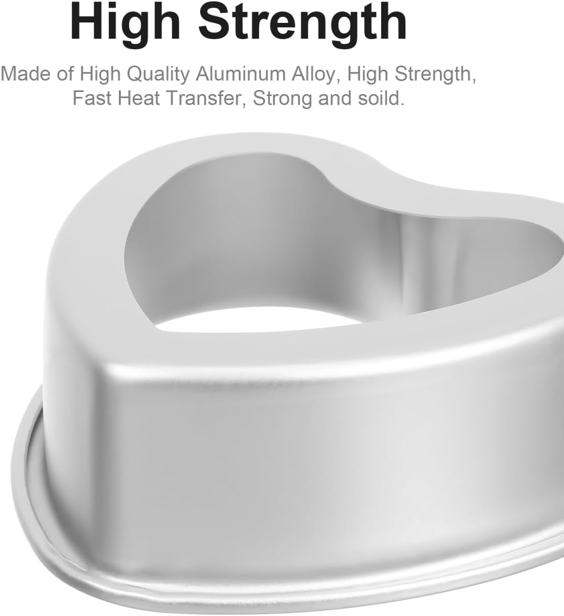 2Pcs 6 Inch Heart Shaped Cake Pan with Removable Bottom, Thicken Aluminum Alloy Baking Mold for Cheesecake, Mousse, Desserts, Home Diy Baking Pan for Anniversary Birthday Party