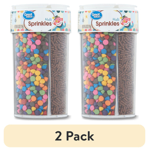 (2 Pack) Great Value Multi Sprinkles, 4.2 Oz