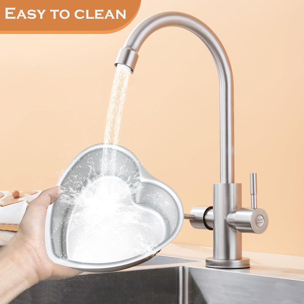 6 3 Inch Heart Shape Cake Pan, Baking Pan,Anodized Heart Cake Pans, Aluminum Pan, for Wedding Birthday and Other Occasions Cake.Silver