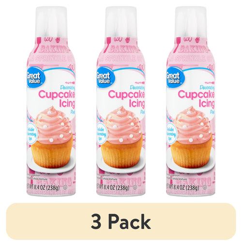 (3 Pack) Great Value Pink Cupcake Icing, 8.4 Oz
