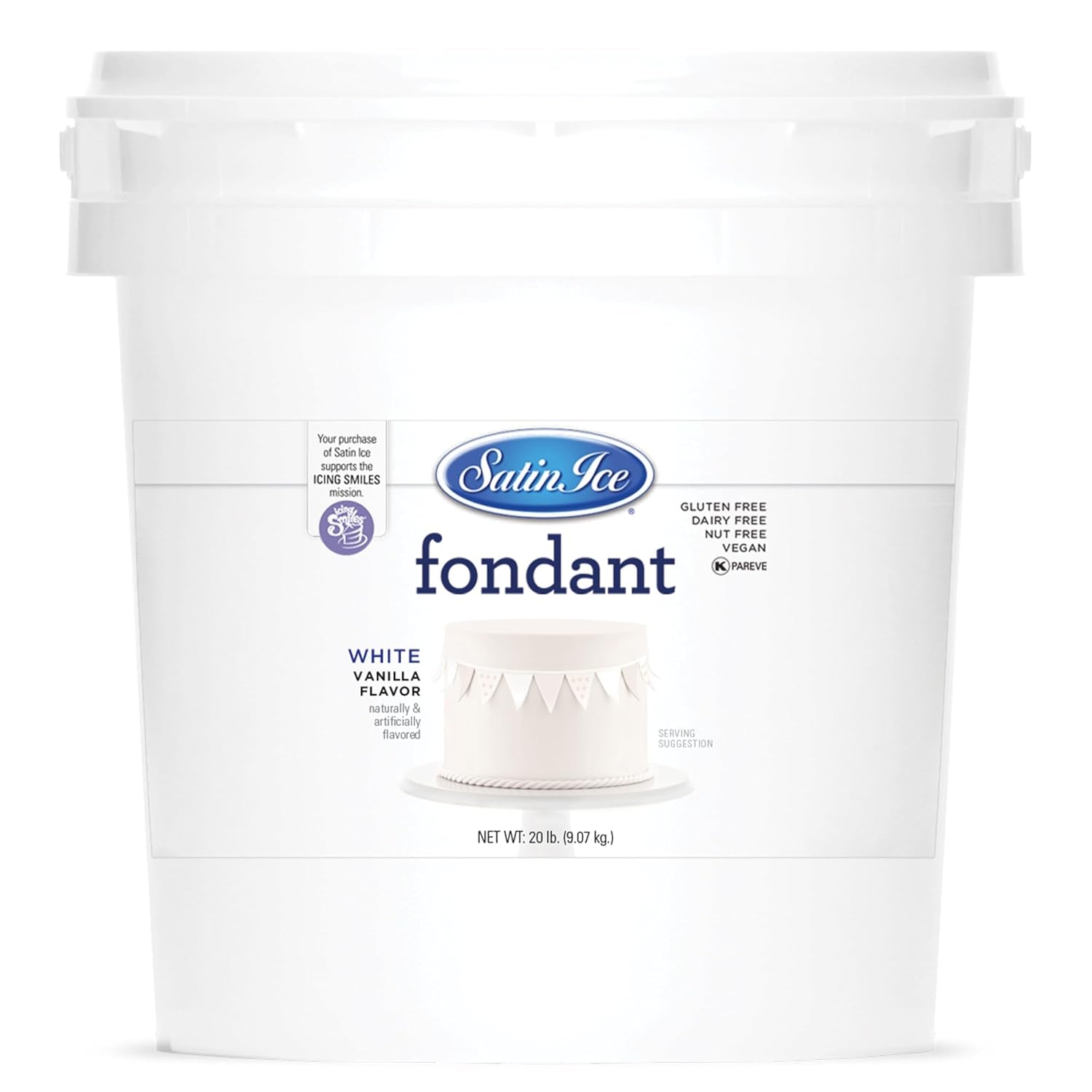 Satin Ice Fondant for Cake Decorating, White (20 Pound)