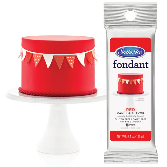 Satin Ice Fondant for Cake Decorating, Red (4.4 Ounce)