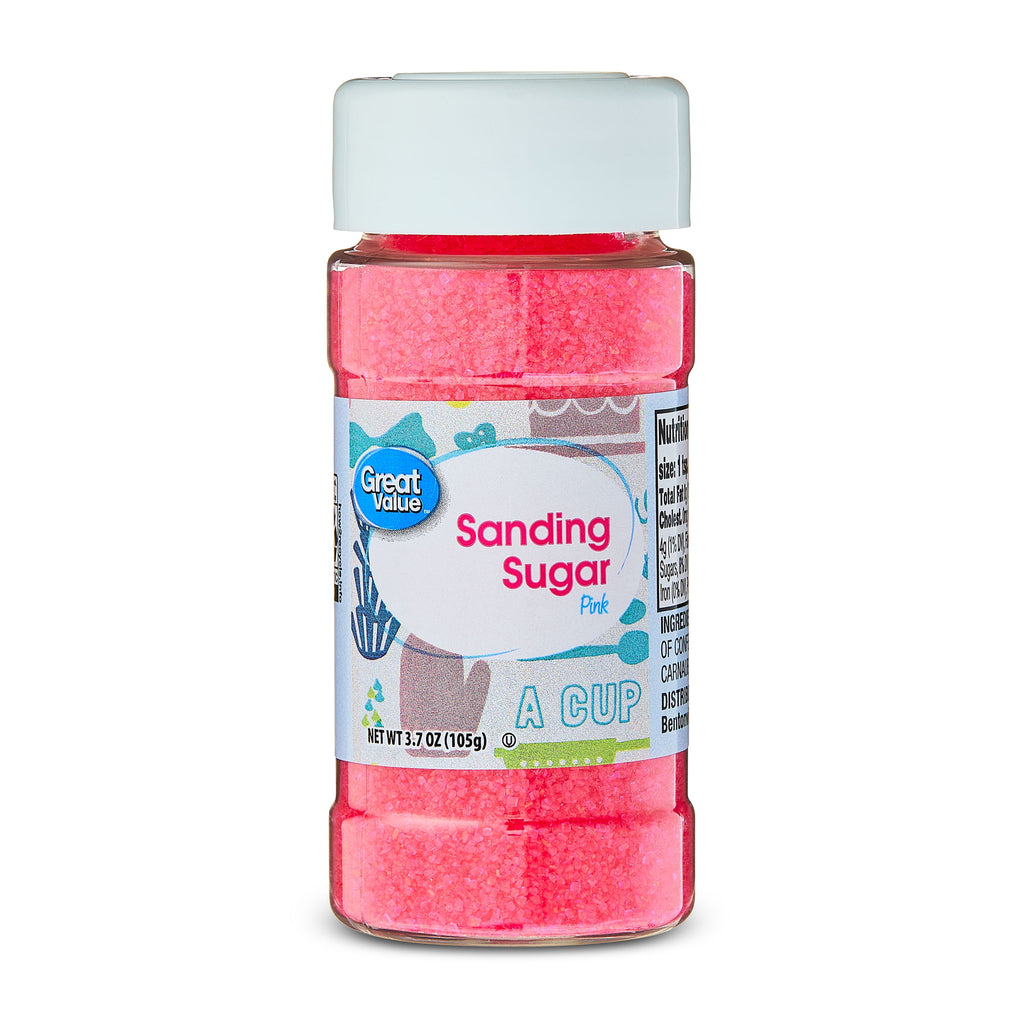(6 Pack) Great Value Pink Sanding Sugar, 3.5 Oz