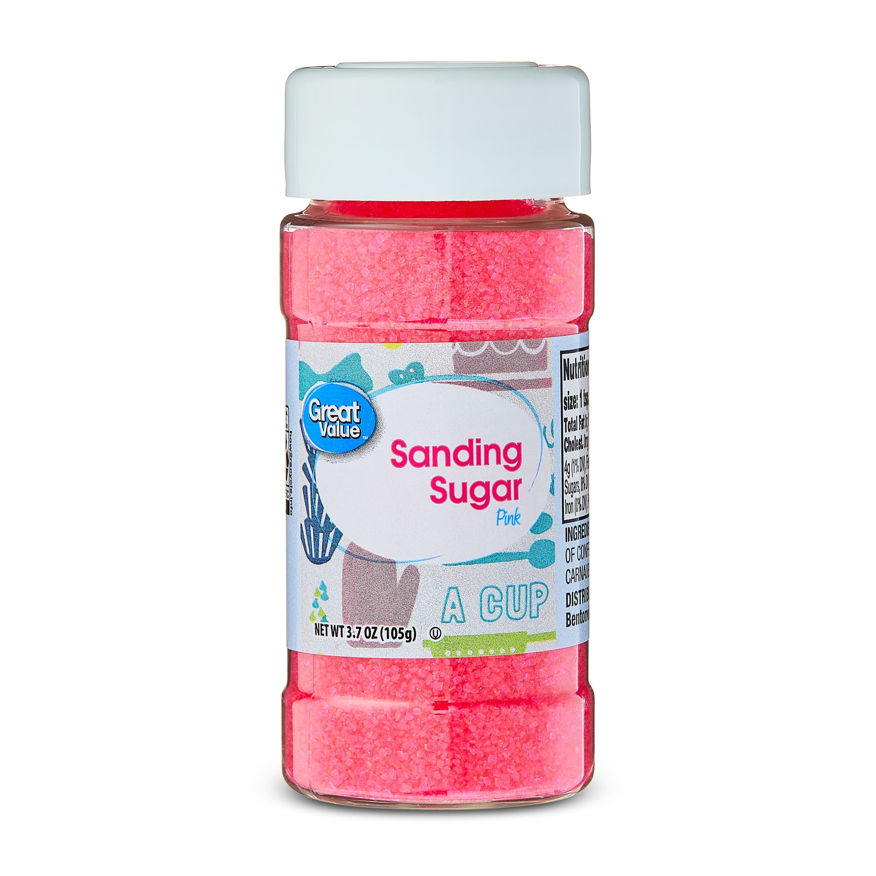 (6 Pack) Great Value Pink Sanding Sugar, 3.5 Oz
