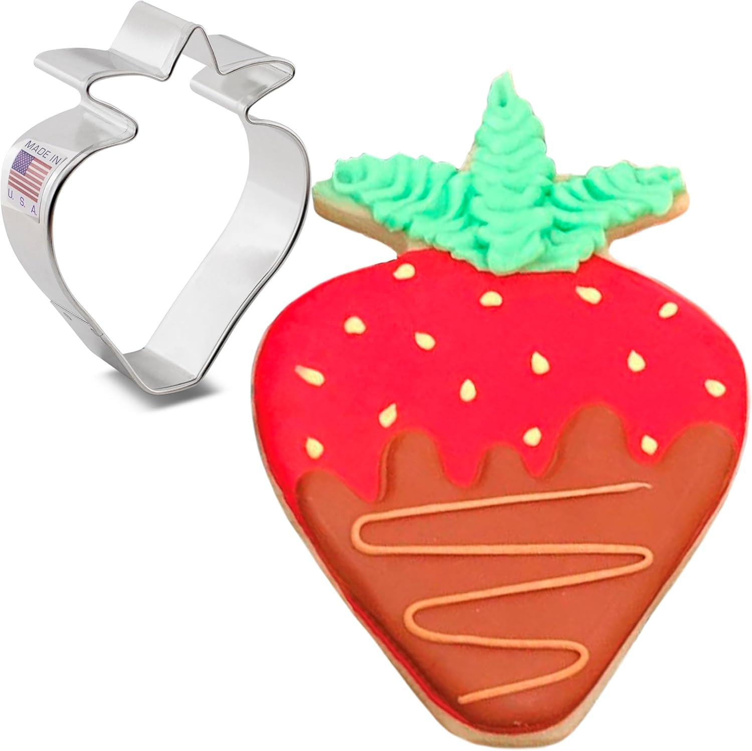 Ann Clark Cookie Cutters Strawberry Cookie Cutter, 3.5" Made in USA