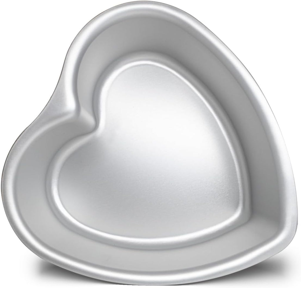 6 3 Inch Heart Shape Cake Pan, Baking Pan,Anodized Heart Cake Pans, Aluminum Pan, for Wedding Birthday and Other Occasions Cake.Silver
