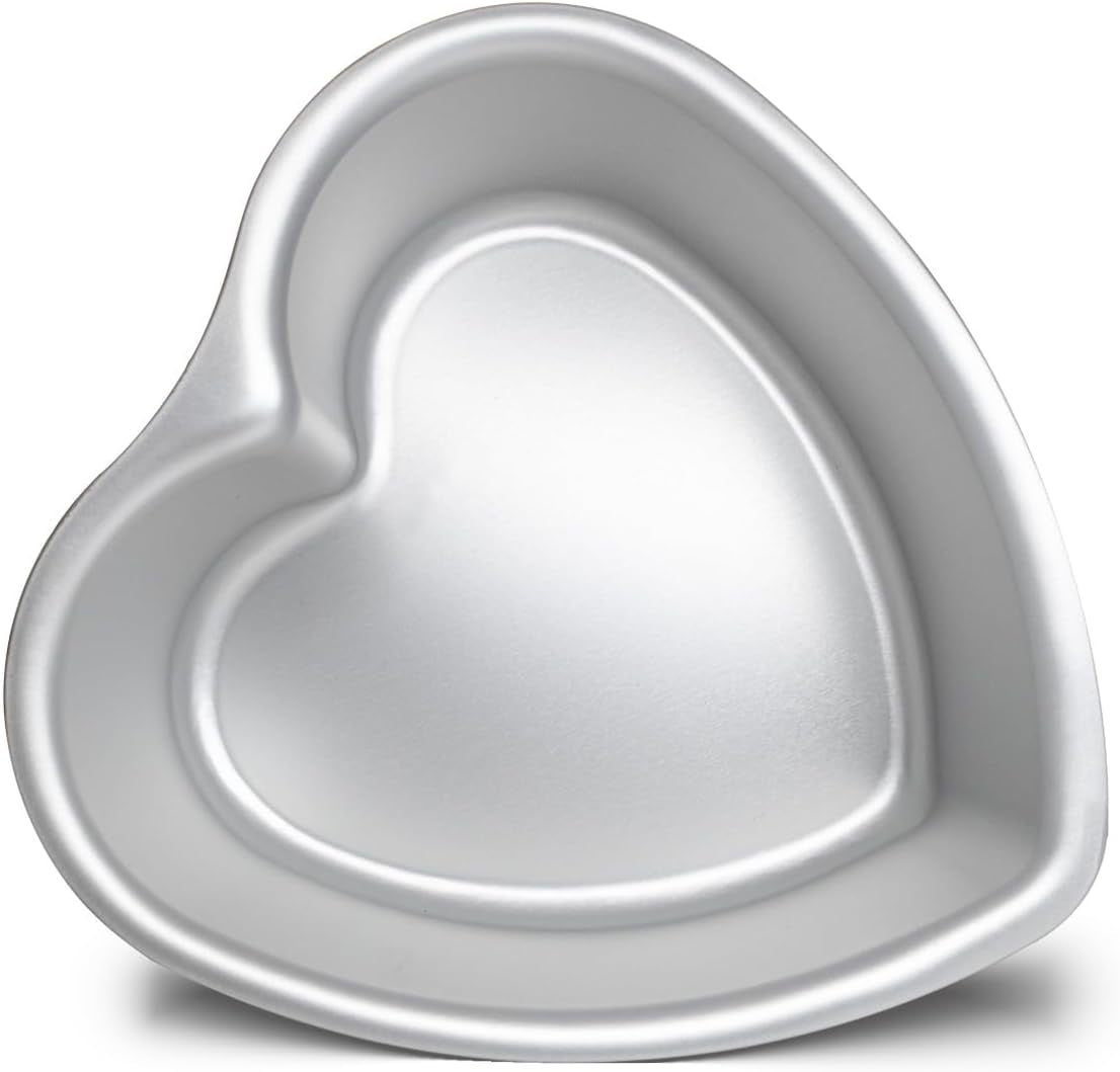 6 3 Inch Heart Shape Cake Pan, Baking Pan,Anodized Heart Cake Pans, Aluminum Pan, for Wedding Birthday and Other Occasions Cake.Silver