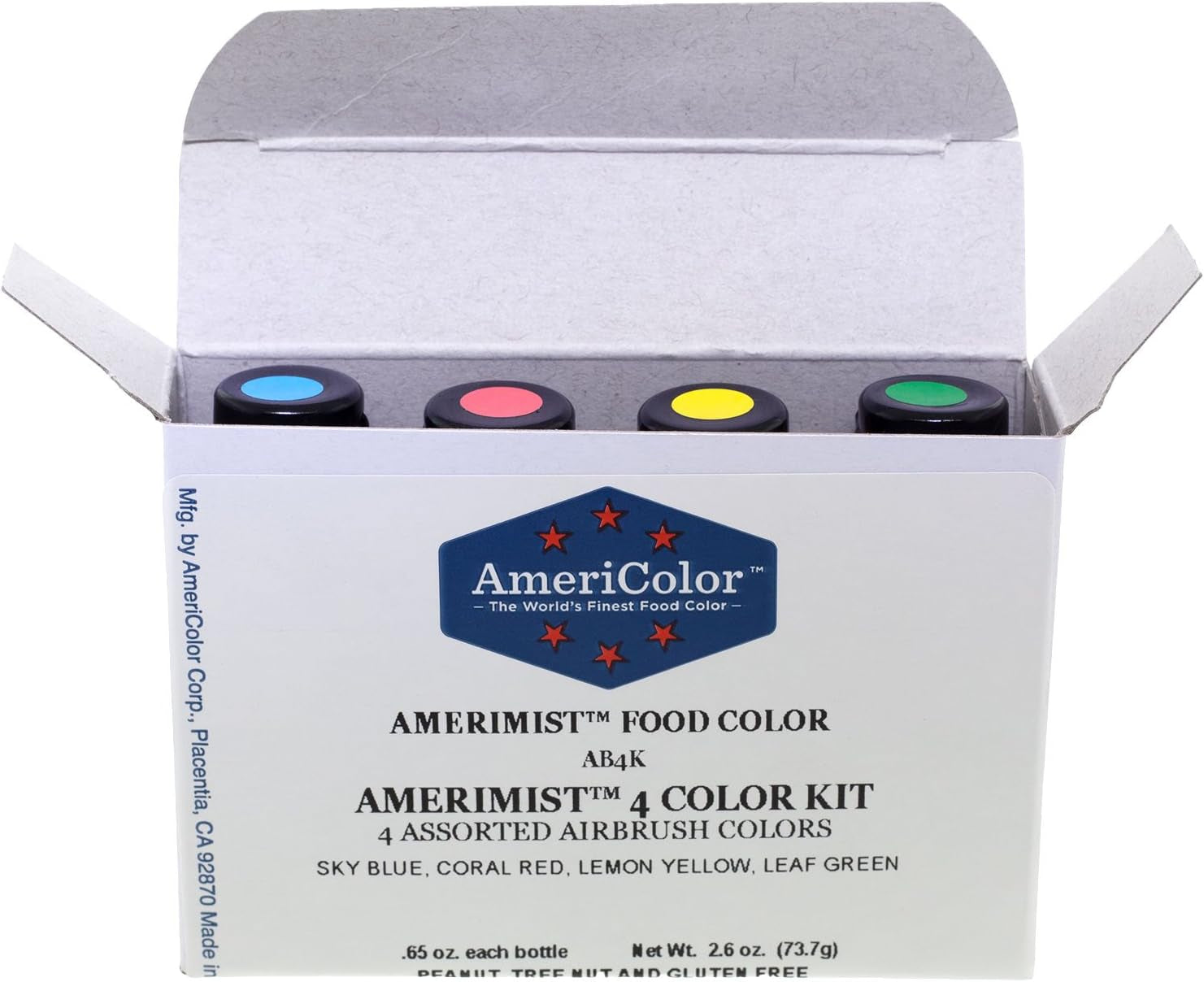 Americolor Amerimist 4 Color Kit, Airbrush Food Color Kit, .65 Ounces
