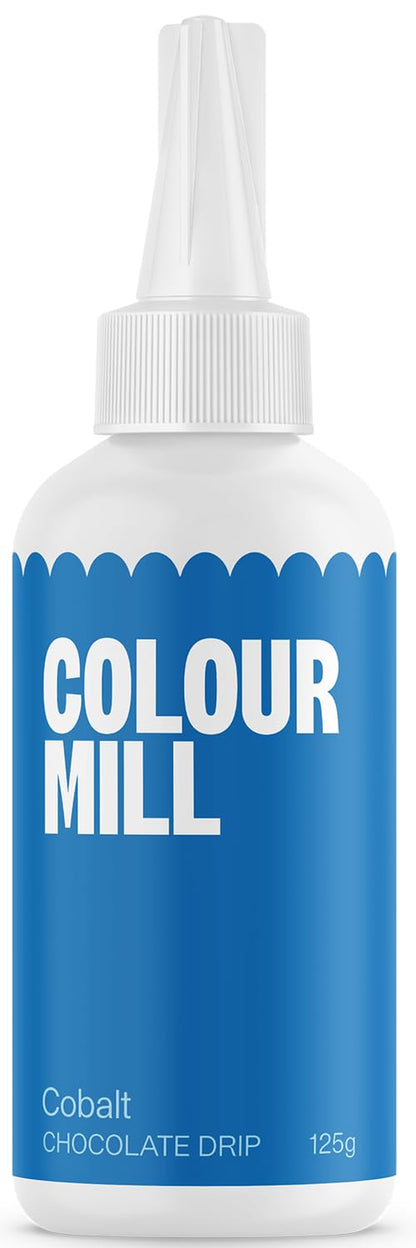 Colour Mill Chocolate Drip Easy-Melt Drizzle for Desserts, 125 Grams Cobalt + Gloss Frost White Buttercream, 1 Liter (2.2LBS)