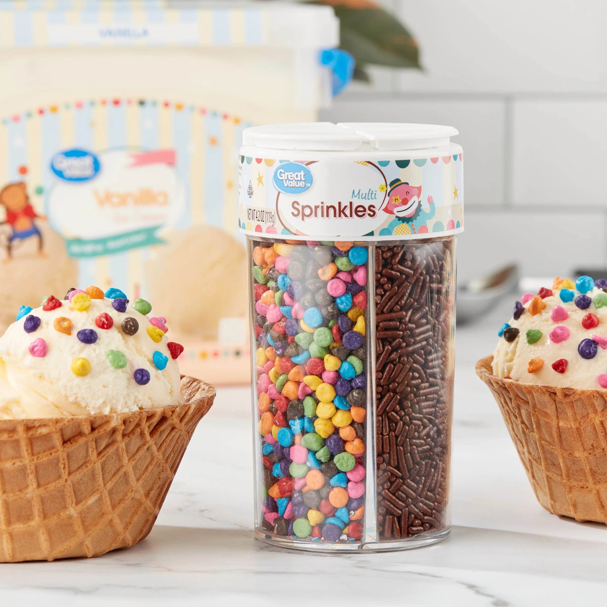 (2 Pack) Great Value Multi Sprinkles, 4.2 Oz