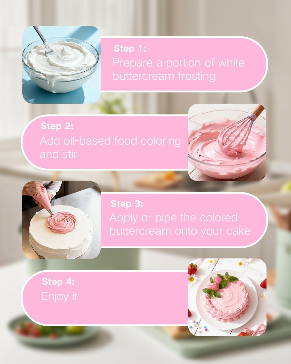 Amerimade 20Ml Large Capacity Oil Based Food Coloring - Flavorless, Vibrant Food Coloring Set for Chocolate, Baking, Fondant, Frosting & Cake Decorating (0.68 Fl.Oz)