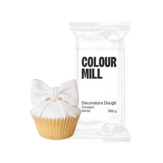 Colour Mill Decorators Dough Edible Cake Covering | Easy-To-Roll, Easy-To-Drape Fondant | Vanilla-Flavored Sugarpaste - 8.8 Ounce White