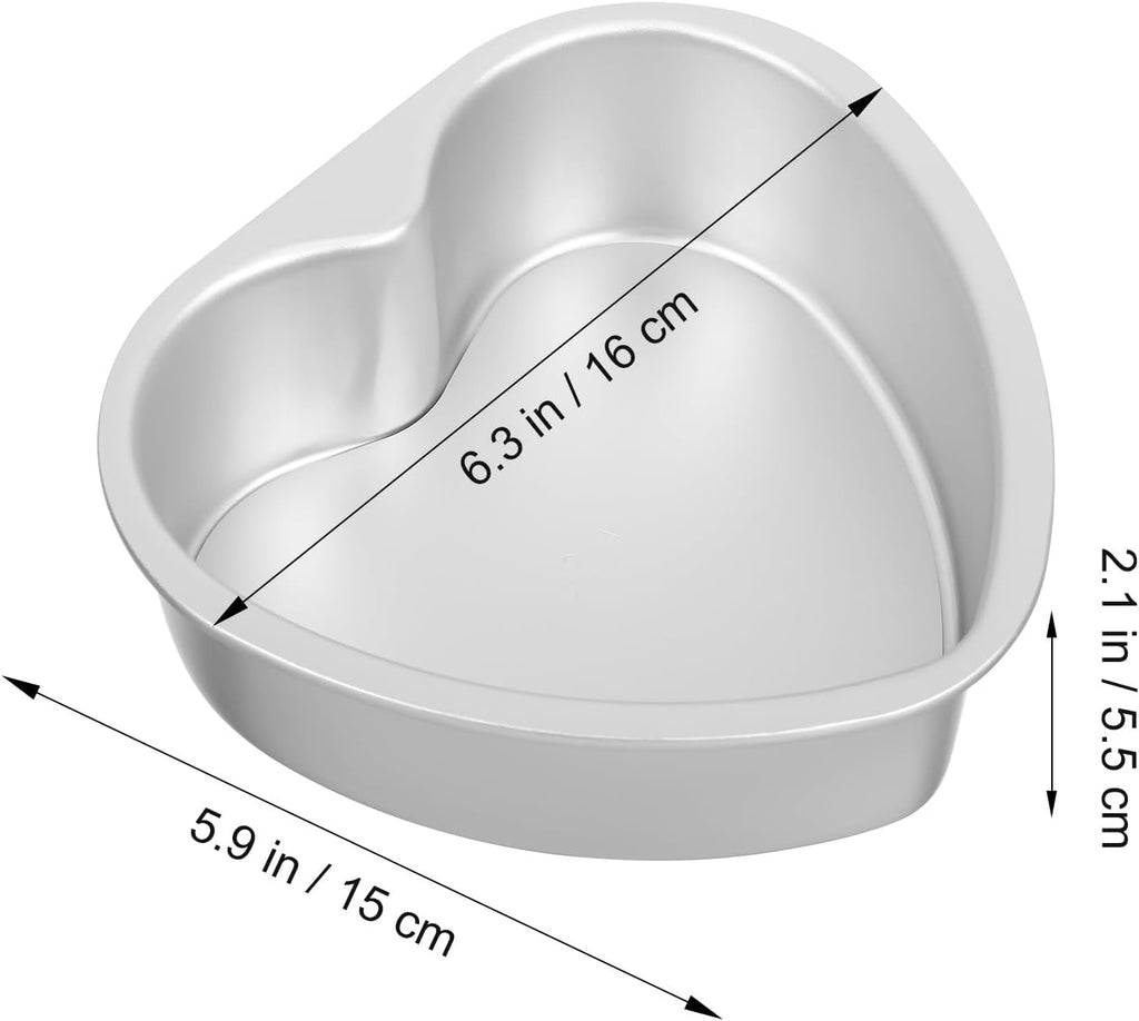 2Pcs 6 Inch Heart Shaped Cake Pan with Removable Bottom, Thicken Aluminum Alloy Baking Mold for Cheesecake, Mousse, Desserts, Home Diy Baking Pan for Anniversary Birthday Party