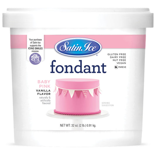 Satin Ice Fondant, Baby Pink, 2 Pound