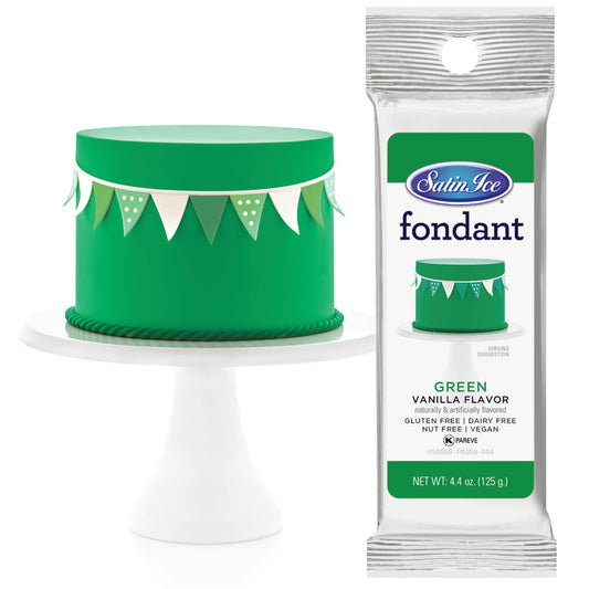 Satin Ice Fondant, Green, 4.4 Ounce