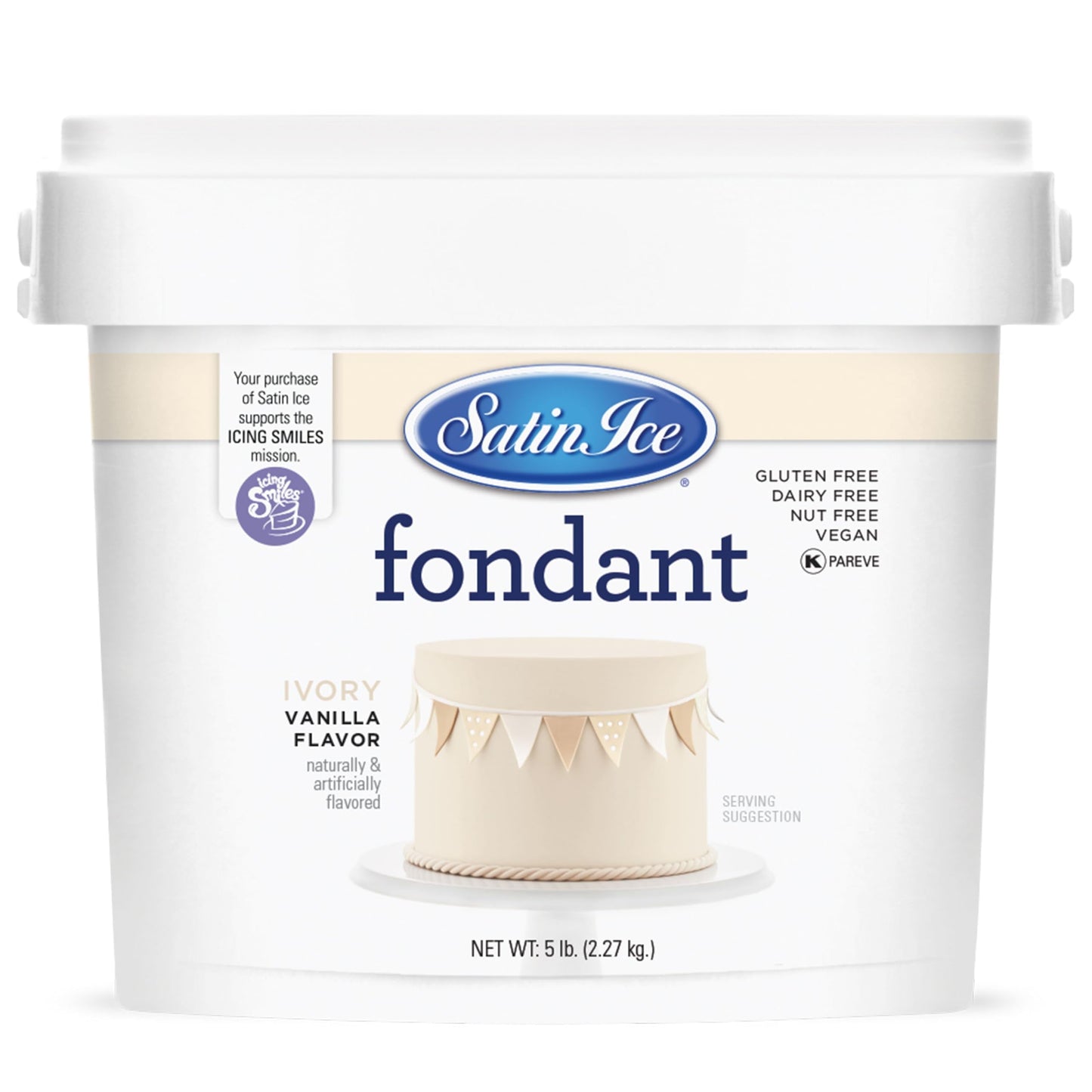 Satin Ice Fondant, Ivory, 5 Pound