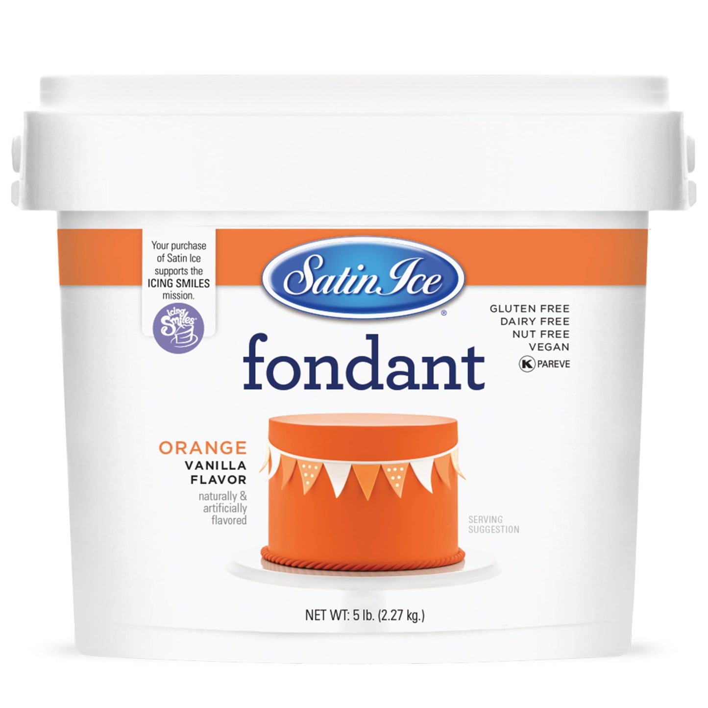 Satin Ice Fondant, Orange, 5 Pound
