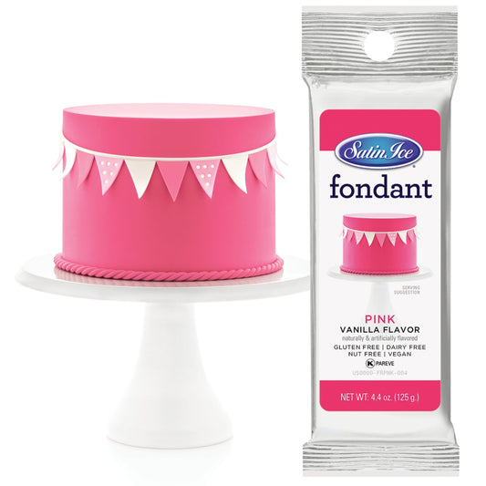 Satin Ice Fondant, Pink, 4.4 Ounce