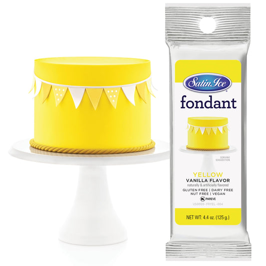 Satin Ice Fondant, Yellow, 4.4 Ounce