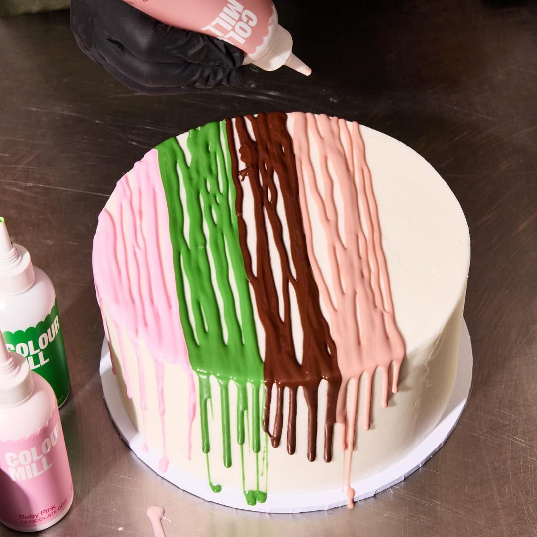 Colour Mill Chocolate Drip Easy-Melt Drizzle for Desserts, 125 Grams Dusk + Gloss Frost White Buttercream, 1 Liter (2.2LBS)