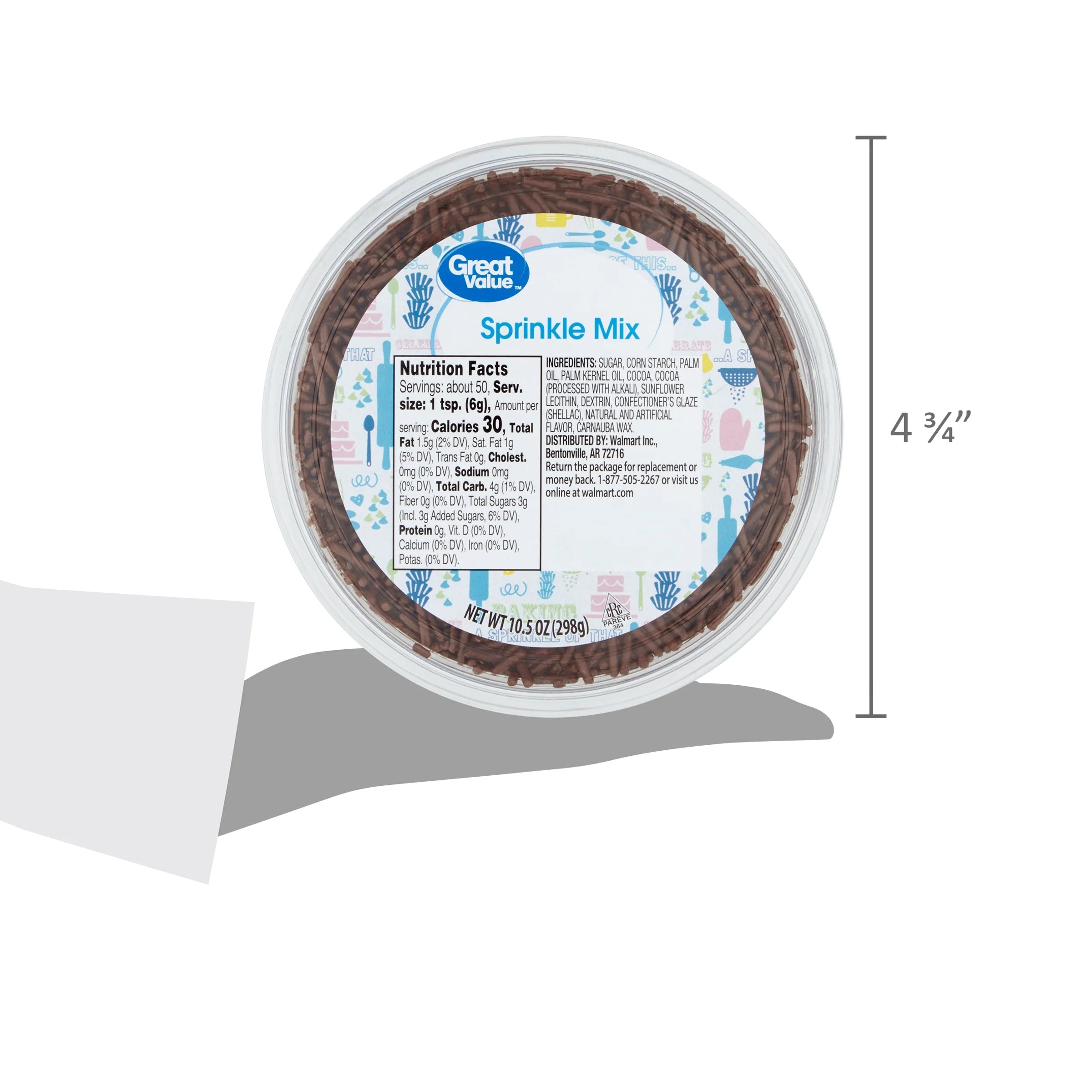 (3 Pack) Great Value Chocolate Sprinkles, 10.5 Oz