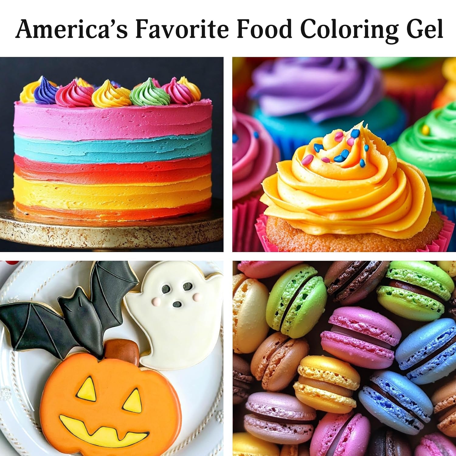 Ann Clark Professional-Grade Gel Food Coloring Made in USA .7 Oz, 12 Colors