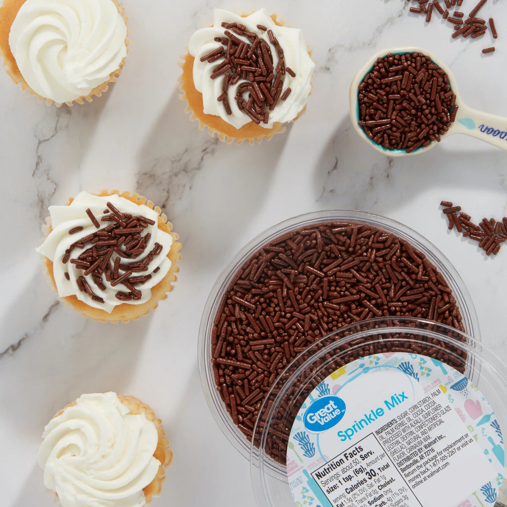 (3 Pack) Great Value Chocolate Sprinkles, 10.5 Oz
