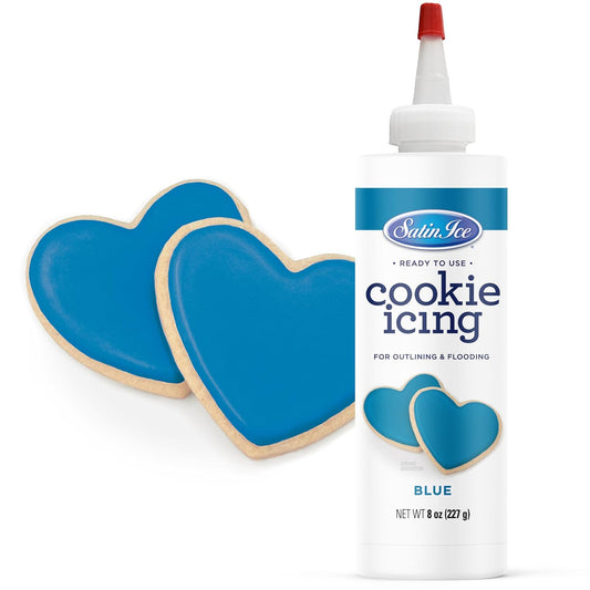 Satin Ice Blue Cookie Icing - 8Oz - Bottle