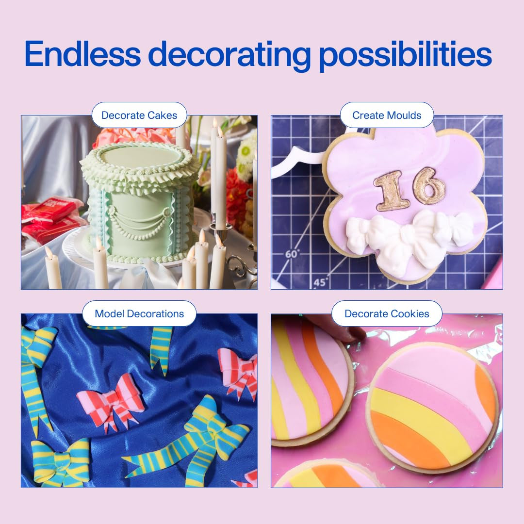 Colour Mill Decorators Dough Edible Cake Covering | Easy-To-Roll, Easy-To-Drape Fondant | Vanilla-Flavored Sugarpaste - 8.8 Ounce Yellow