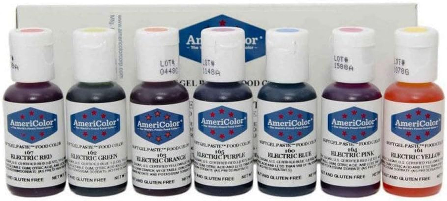 Americolor Food Coloring - Electric Kit - Soft Gel Paste, 7 .75 Ounce Bottles