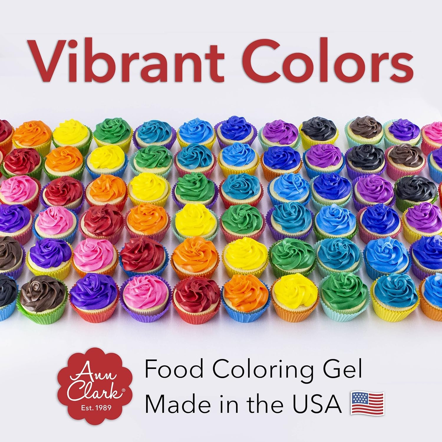 Ann Clark Professional-Grade Gel Food Coloring Made in USA .7 Oz, 12 Colors