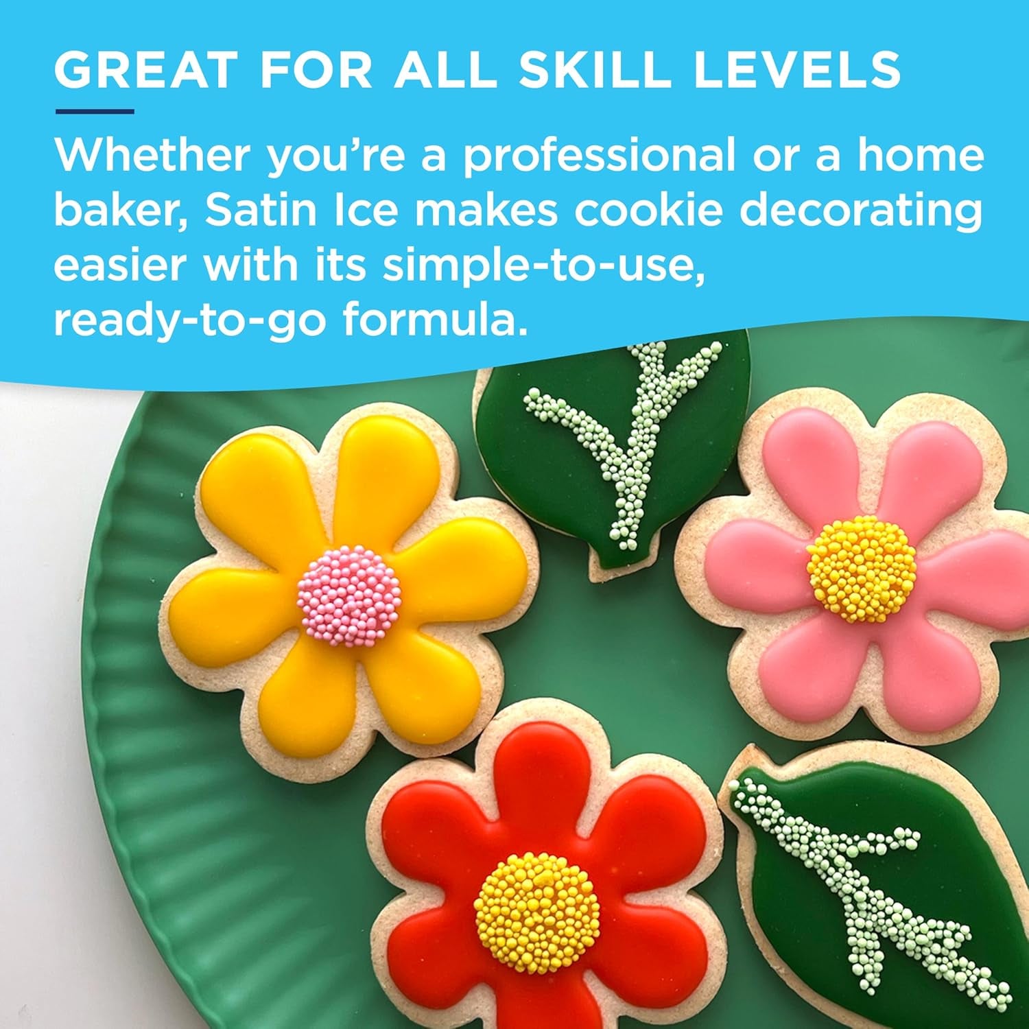 Satin Ice Blue Cookie Icing - 8Oz - Bottle