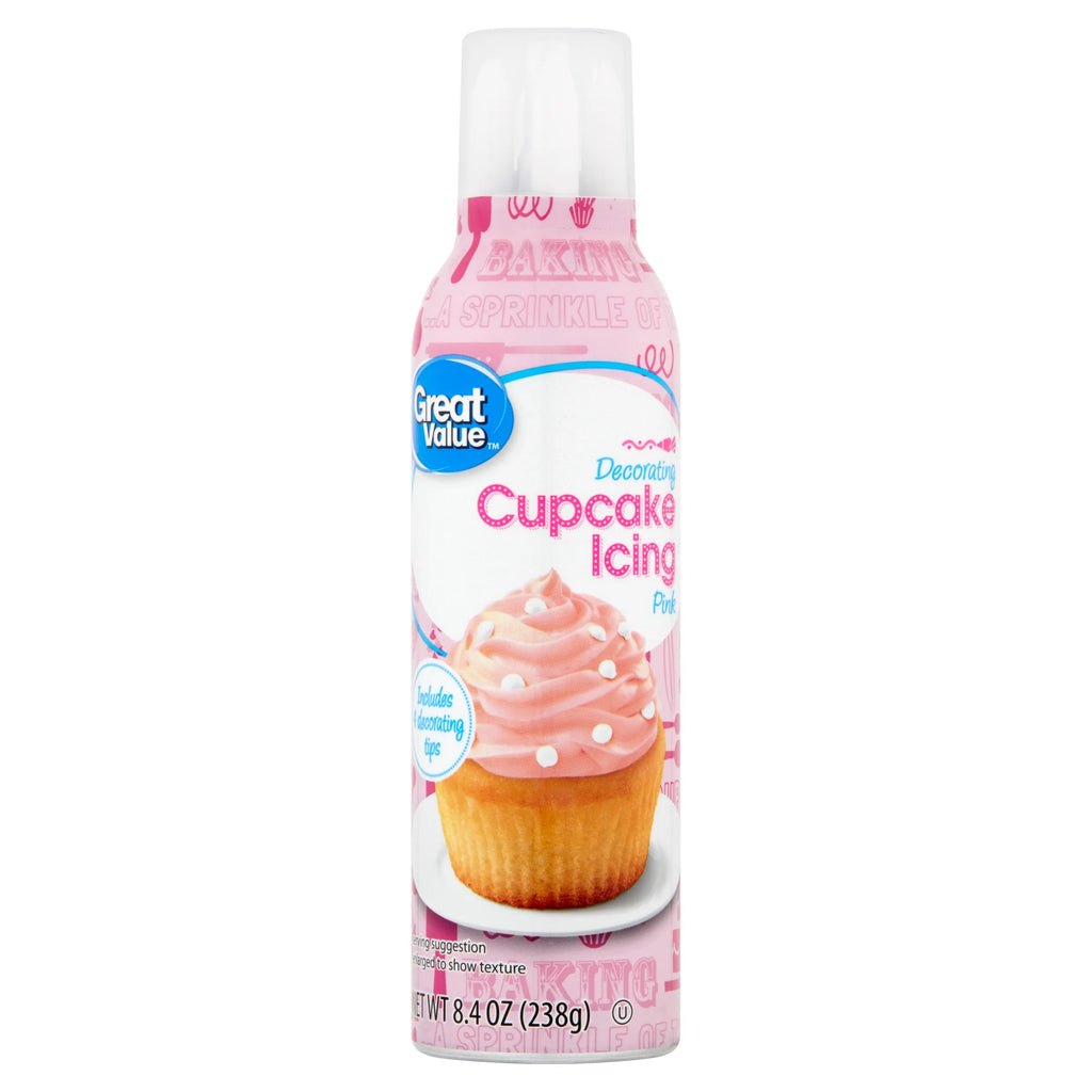 (3 Pack) Great Value Pink Cupcake Icing, 8.4 Oz
