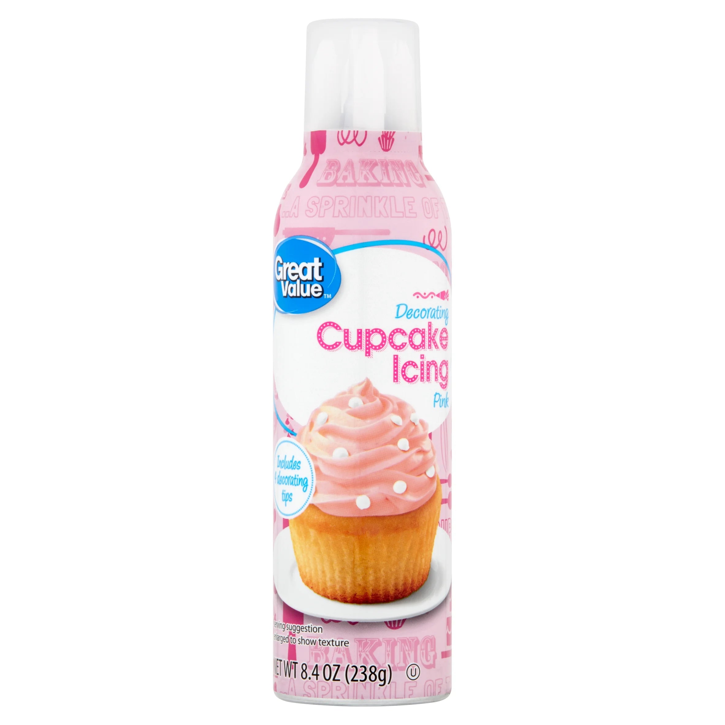 (3 Pack) Great Value Pink Cupcake Icing, 8.4 Oz