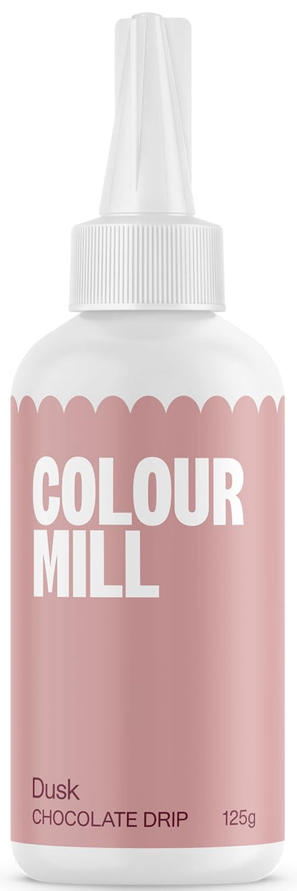 Colour Mill Chocolate Drip Easy-Melt Drizzle for Desserts, 125 Grams Dusk + Gloss Frost White Buttercream, 1 Liter (2.2LBS)