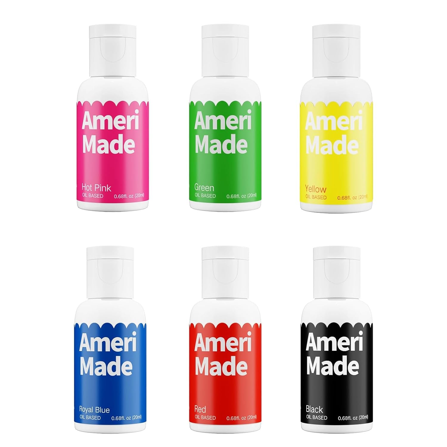 Amerimade 20Ml Large Capacity Oil Based Food Coloring - Flavorless, Vibrant Food Coloring Set for Chocolate, Baking, Fondant, Frosting & Cake Decorating (0.68 Fl.Oz)