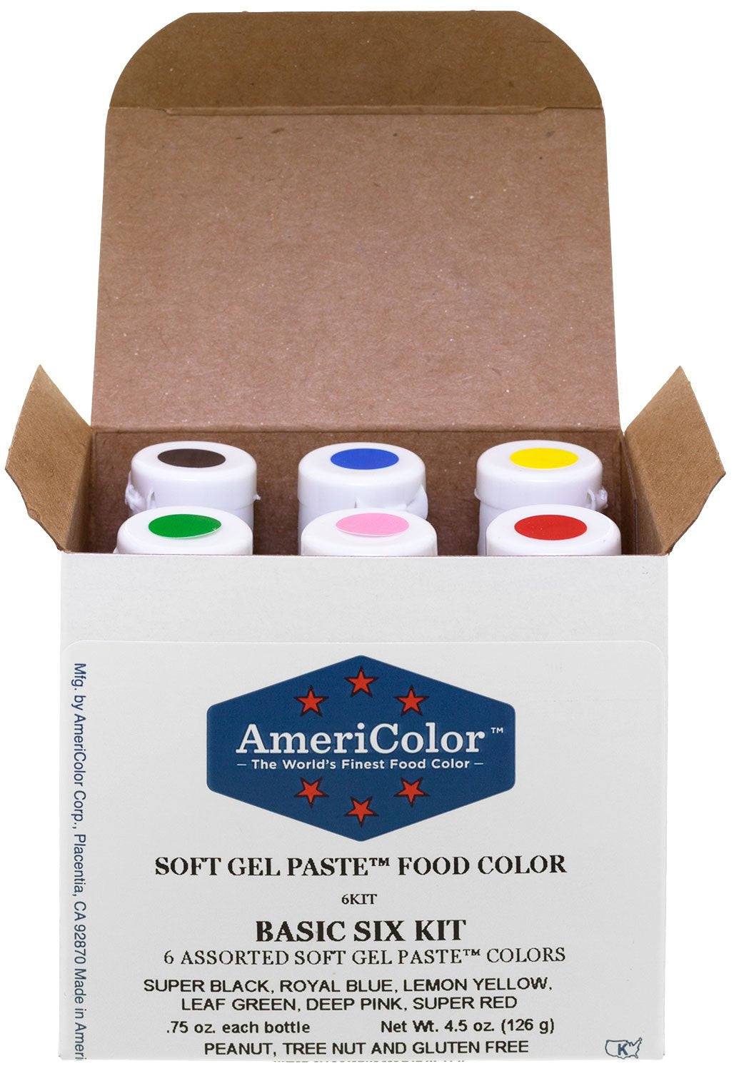 Americolor Basic Six Kit Soft Gel Paste Food Color, 0.75 Ounce, 6 Pack Kit