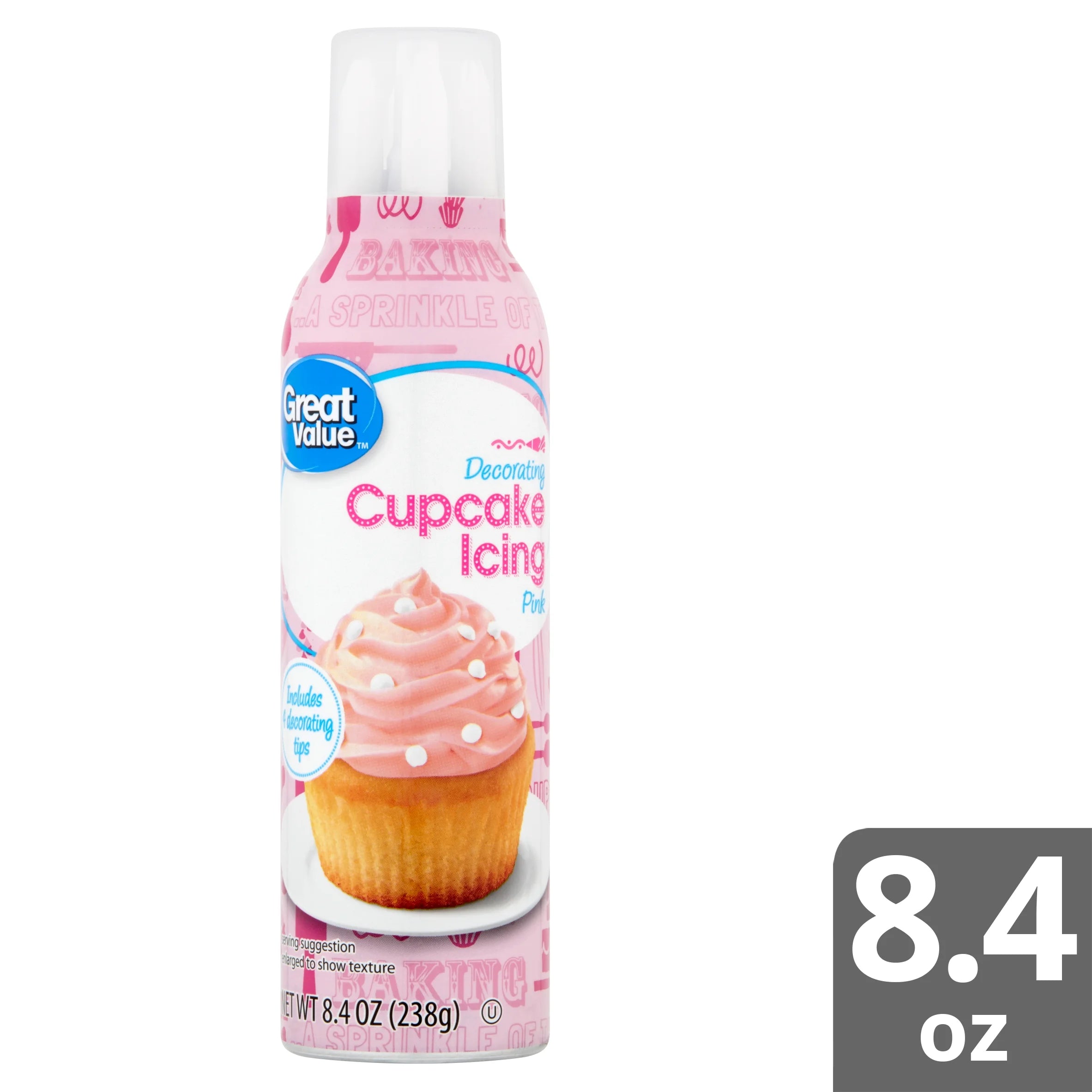 (3 Pack) Great Value Pink Cupcake Icing, 8.4 Oz