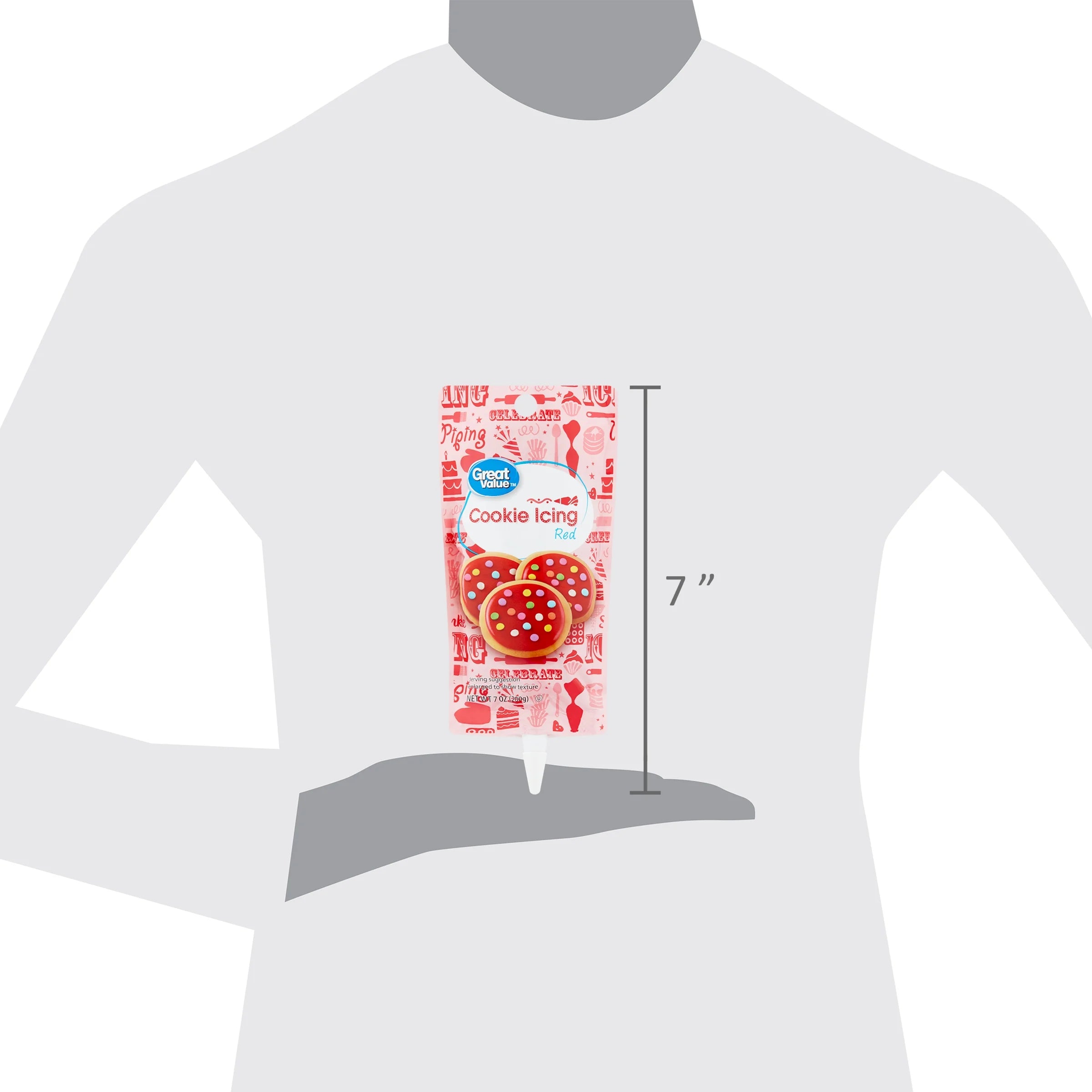 (3 Pack) Great Value Cookie Icing, Red, 7 Oz